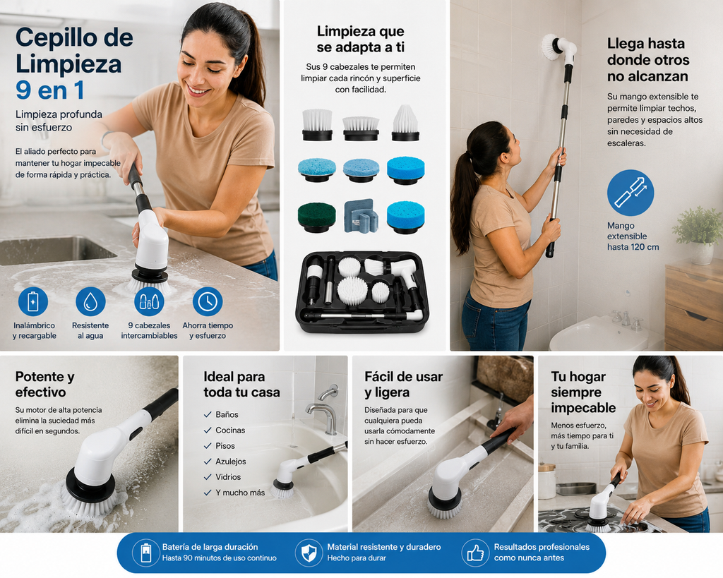 Cepillo De Limpieza 9 En 1