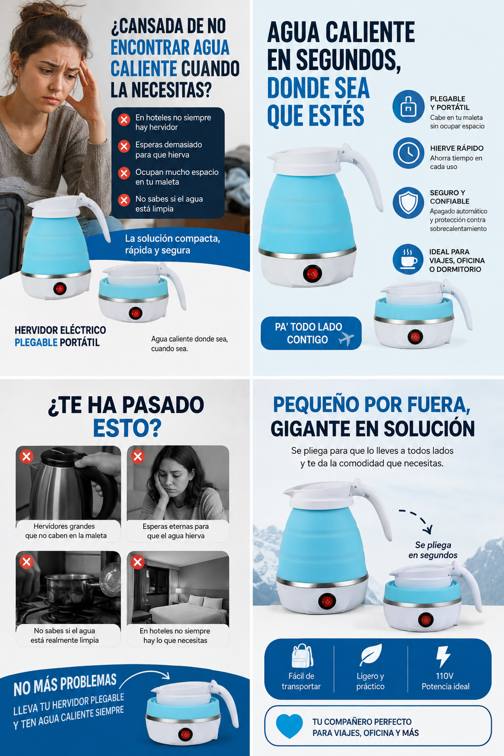 Hervidor Eléctrico Plegable Portátil 600ml