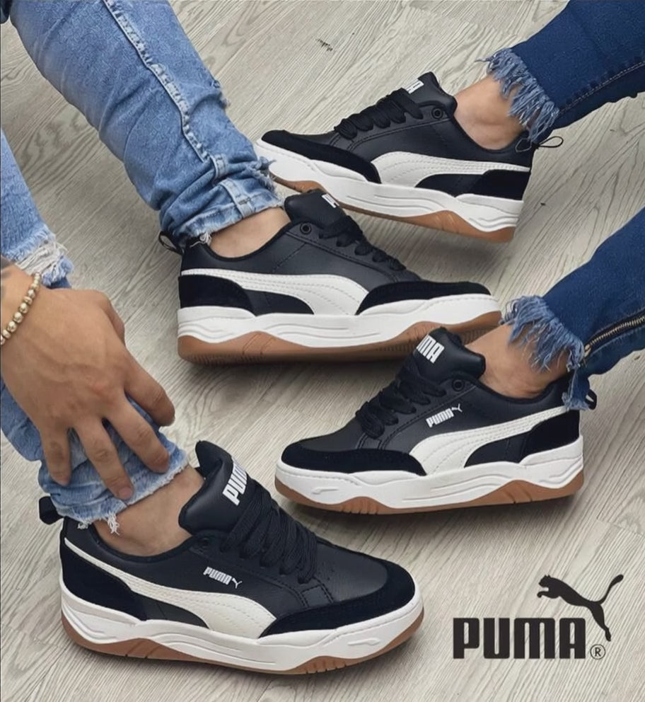 👟 Tenis Puma Urban Classic Negro Blanco – Comodidad y Estilo Premium